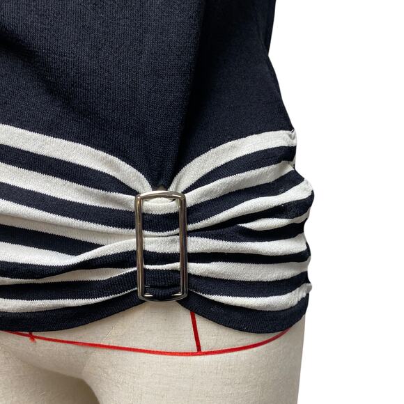 Vintage Ruby Cho Womens Size M One Sleeve Stipe Detail Knit Top - Picture 4 of 7